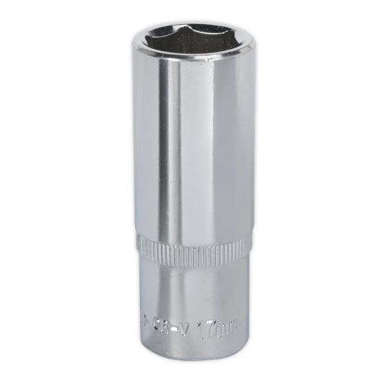 WallDrive Socket 17mm Deep 3/8"Sq Drive Fully Polished Sealey Part No. SP3817D