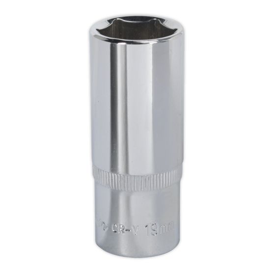 WallDrive Socket 19mm Deep 3/8"Sq Drive Fully Polished Sealey Part No. SP3819D