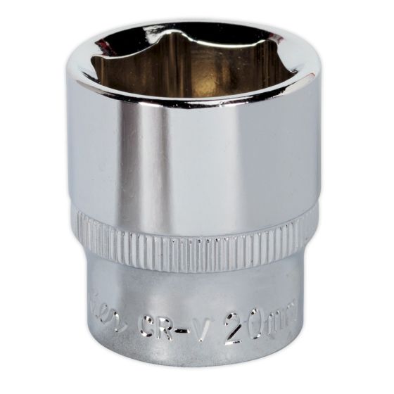 WallDrive Socket 20mm 3/8"Sq Drive Fully Polished Sealey Part No. SP3820