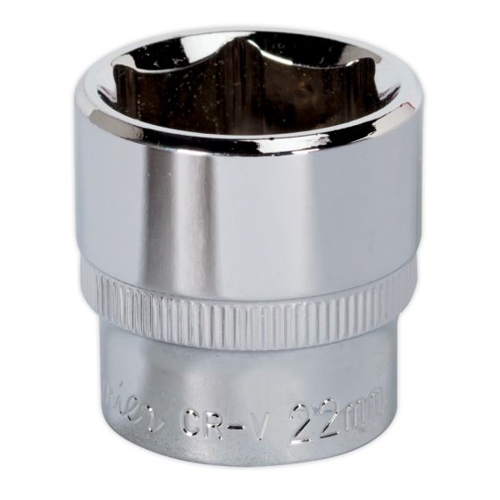 WallDrive Socket 22mm 3/8"Sq Drive Fully Polished Sealey Part No. SP3822