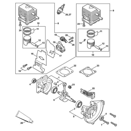 Crankcase Assembly for Stihl SP 85