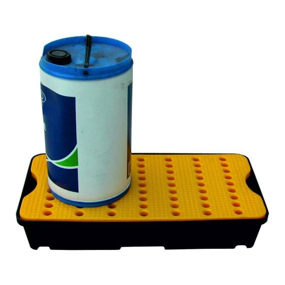 Medium Spill Tray with Removable Grid 80 x 40 x 15cm Chemical Resistant