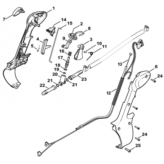 Control Handle Assembly for Stihl SR200-Z Mistblower