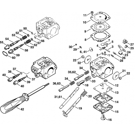 Carburettor Assembly for Stihl SR320, SR400 Mistblower