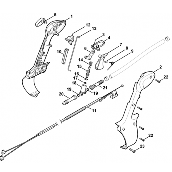 Control Handle Assembly for Stihl SR440 Mistblower