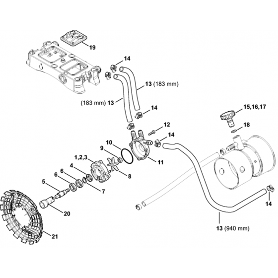 Pressure Pump Assembly for Stihl SR 450-Z Mistblower