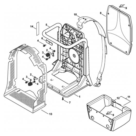 Backplate Assembly for Stihl SR 5600 Mistblower