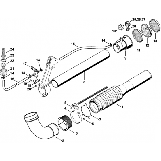 Pleated Hose Assembly for Stihl SR 5600 Mistblower