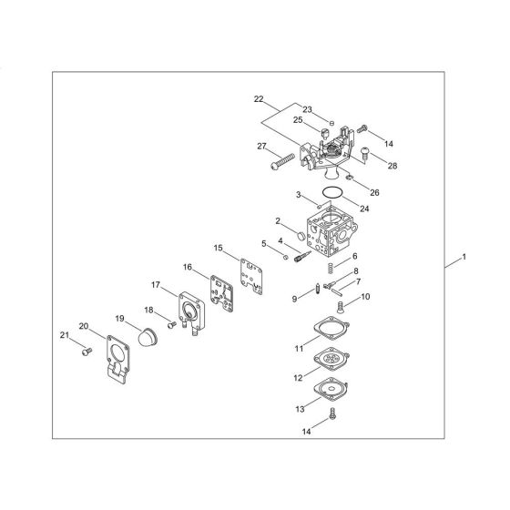 Carburettor for ECHO SRM-237TES/L