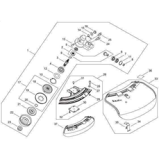 Gear Case, Shield for ECHO SRM-237TES/U-10 Brushcutter