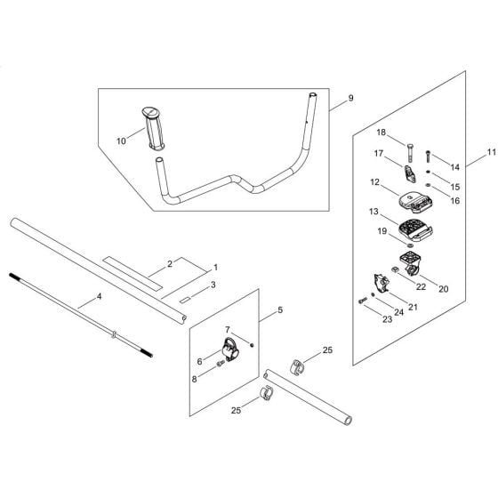 Main Pipe, Handle for ECHO SRM-237TES/U-11 Brushcutter