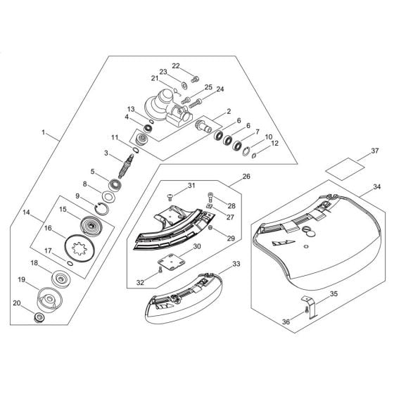 Gear Case, Shield for ECHO SRM-2621TES/U-10 Brushcutter