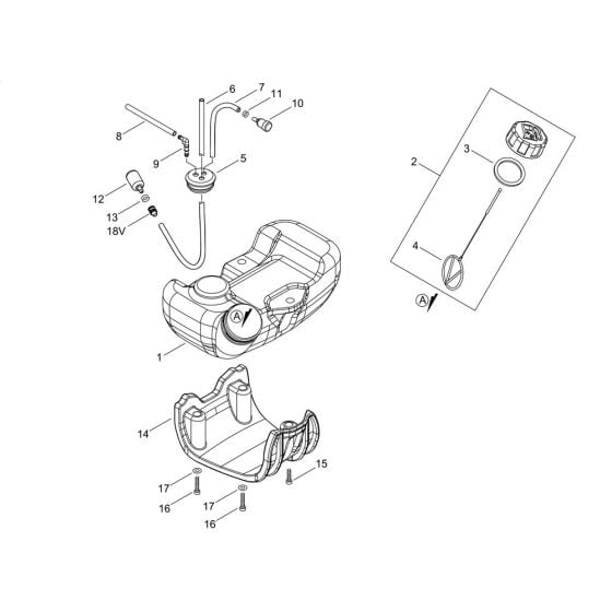 Fuel Tank for ECHO SRM-2621TES/U-7 Brushcutter