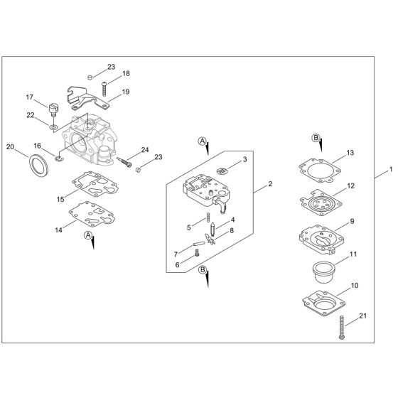 Carburettor for ECHO SRM-300TES/L
