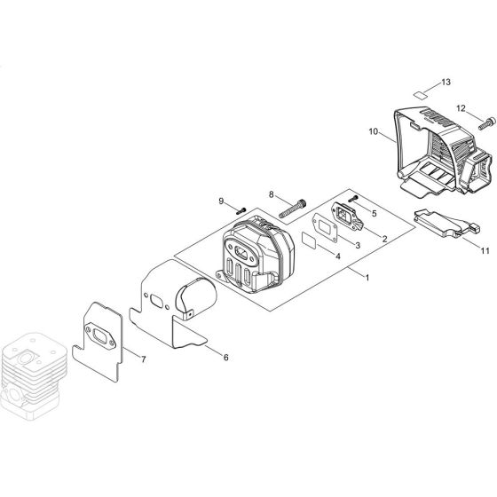 Muffler for ECHO SRM-420TES/U-8 Brushcutter