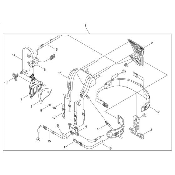 Harness for ECHO SRM-520ES/U Brushcutter