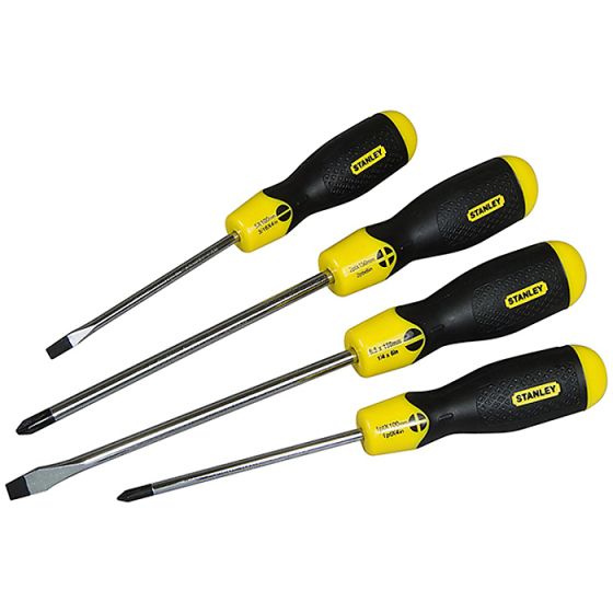 Cushion Grip Parallel/Flared/Phillips Screwdriver Set of 4 by Stanley - 0-65-013