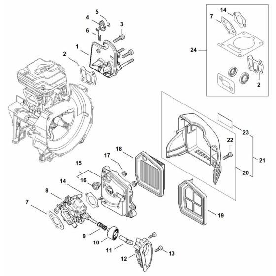 Spacer Flange & Air Filter