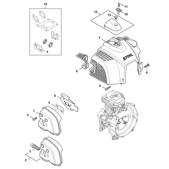 Muffler, Shroud for Stihl FS461