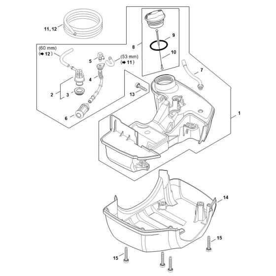 Fuel Tank Assembly for Stihl FS461