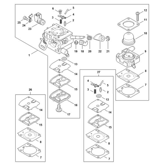 Carburettor for Stihl FS461 C-EML