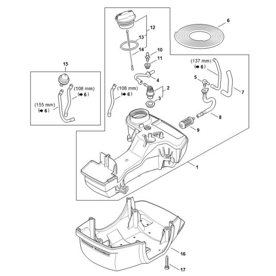 Fuel Tank Assembly for Stihl FS561