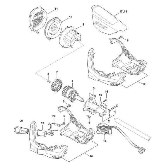 Motor & Housing for Stihl FSA130R