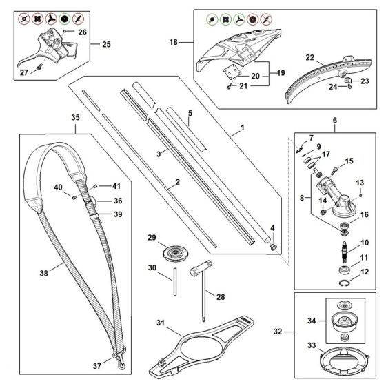 Stihl FSA135 Trimmer Parts