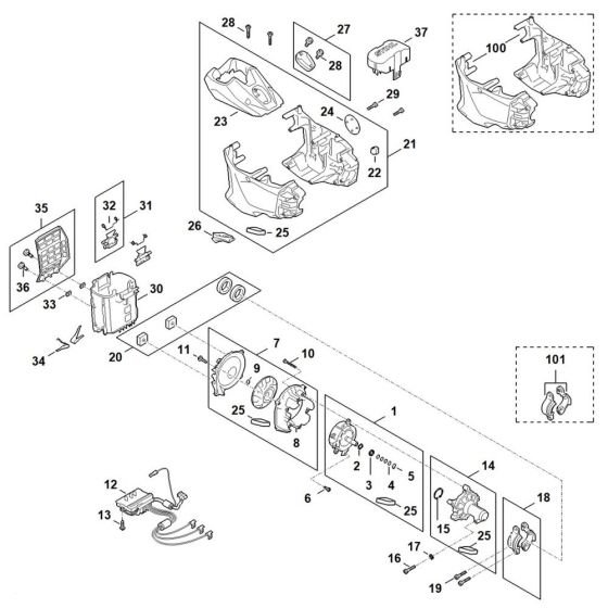 Motor & Housing for Stihl FSA200
