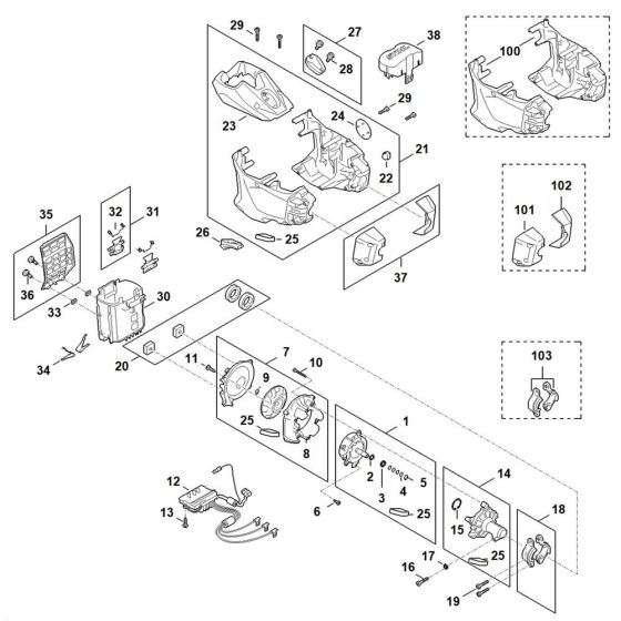 Motor & Housing for Stihl FSA200R