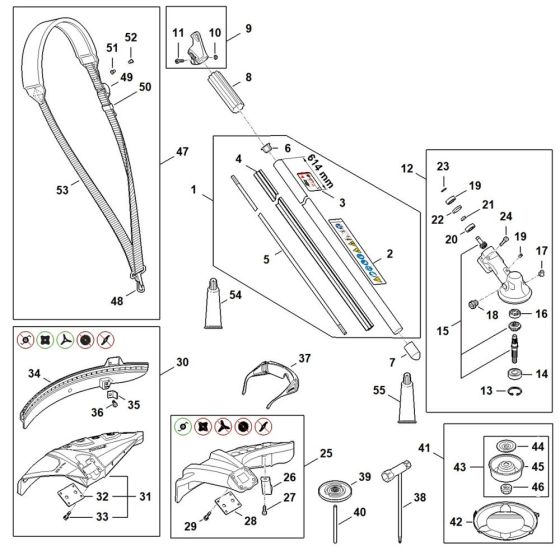 Stihl FSA200R Assembly Parts