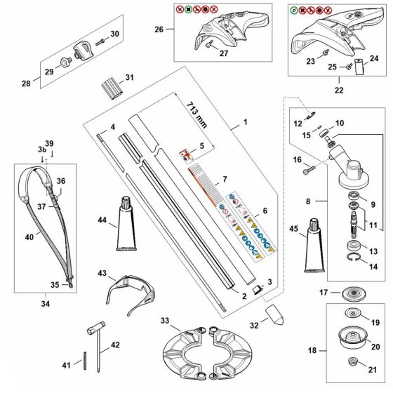 Stihl FSA80R Assembly Parts