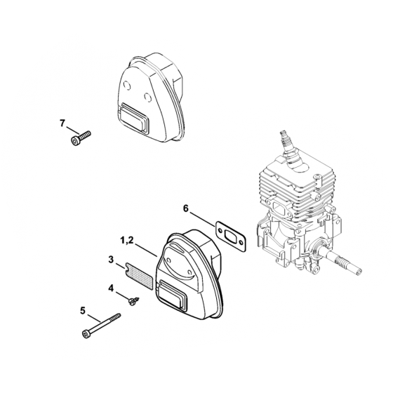 Stihl FS40 FS50 Muffler