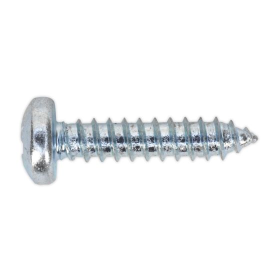 Self Tapping Screw 5.5 x 25mm Pan Head Pozi Zinc DIN 7981CZ Pack of 100 Sealey Part No. STPP5525