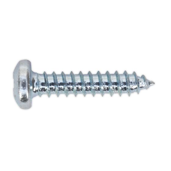 Self Tapping Screw 5.5 x 38mm Pan Head Pozi Zinc DIN 7981CZ Pack of 100 Sealey Part No. STPP5538