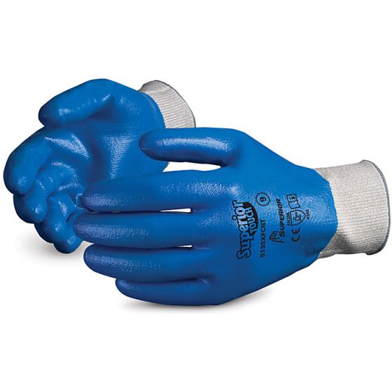 Superior Touch Glove Cut Protection 3 & Fully Palm Nitrile Coated Blue 09