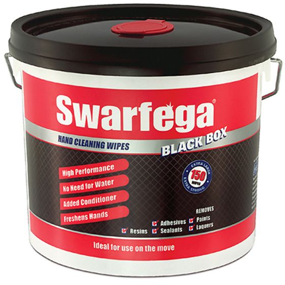 Black Box Heavy-Duty Trade Hand Wipes (150) by Swarfega - SBB150W