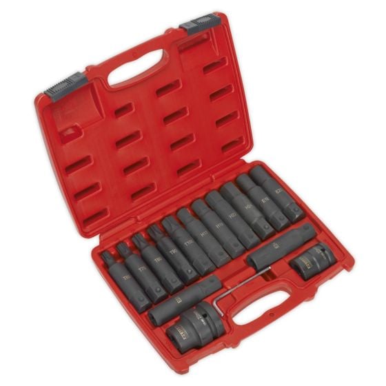 Impact Hex, TRX-Star* & TRX-Star* Female Socket Bit Set 16pc 3/4" & 1"Sq Drive Sealey Part No. SX098