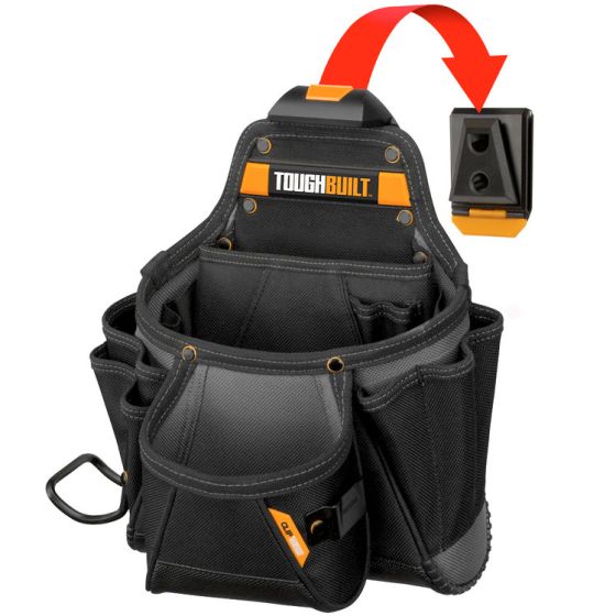 ToughBuilt Contractor Pouch Clips on-off a tool belt c/w 23 pockets & loops