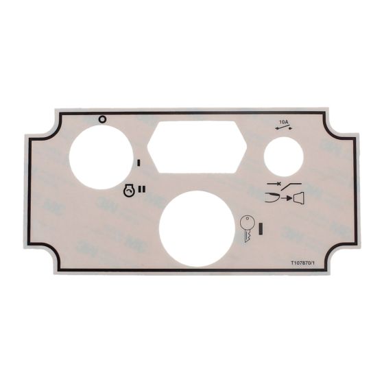 Control Dash Decal for Terex MBR71 Roller - OEM No. T107870