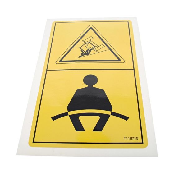 Decal Use Seat Belt for Terex TA3, TA3S, TA3H, TA3SH Dumpers - OEM No. T118715