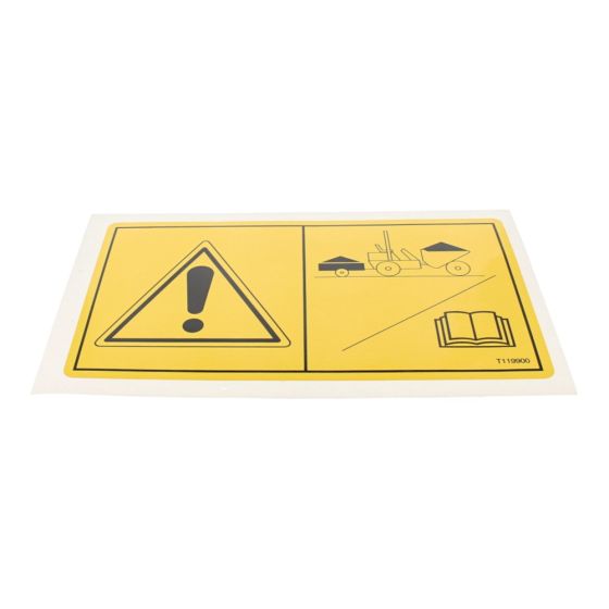 Decal - Towing Information for Terex TA3, TA3S, TA3H, TA3SH Dumpers - OEM No. T119900