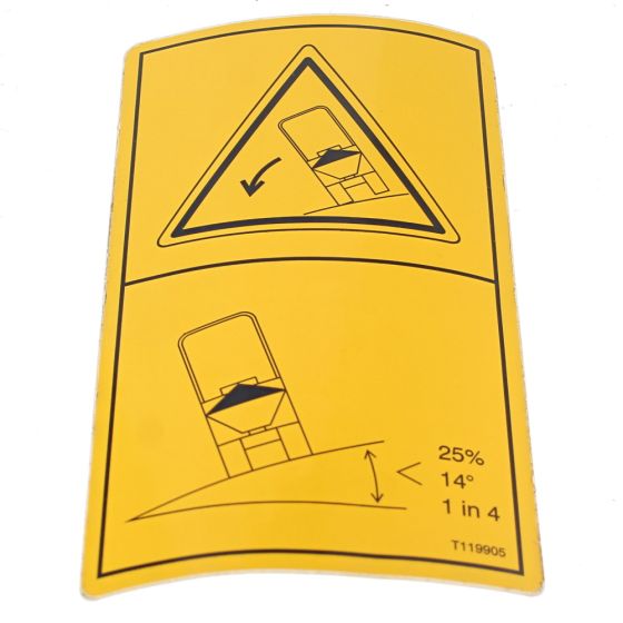 'Lateral Tip 1 In 4' Decal for Terex TA3, TA6 Dumper - OEM No. T119905