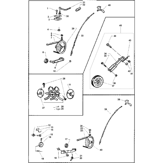 Product Complete-2 Assembly for Husqvarna T250 Cultivator/Tiller