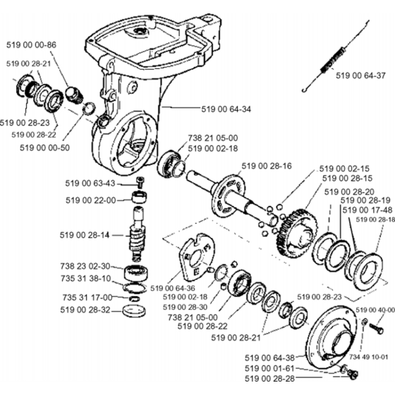 Transmission Assembly for Husqvarna T300 Cultivator/Tiller