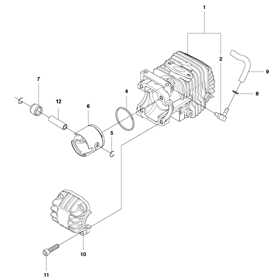 Cylinder Assembly For Husqvarna T425 Chainsaw 