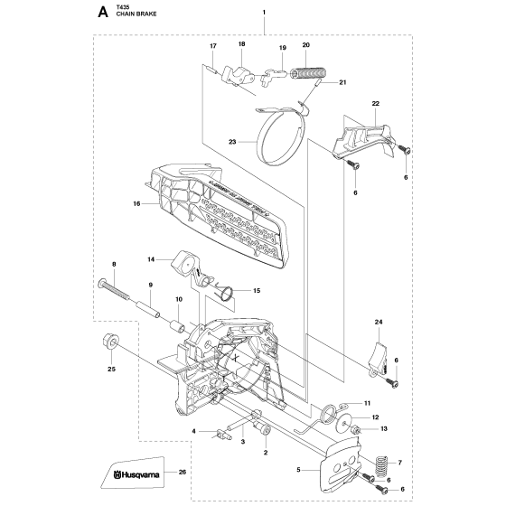 Chain Brake Assembly For Husqvarna T435 Chainsaw 