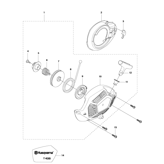 Starter Assembly For Husqvarna T435 Chainsaw 