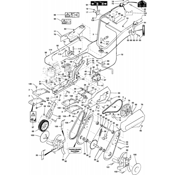 Product Complete Assembly for Husqvarna T500 R Cultivator/Tiller