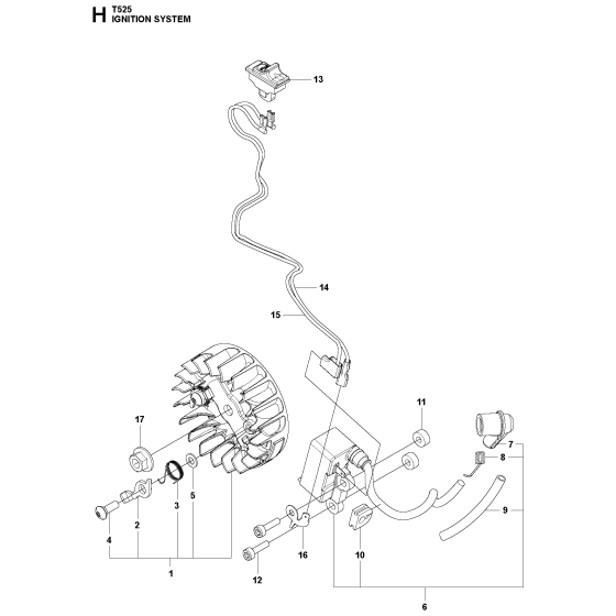 Ignition System Assembly For Husqvarna T525 Chainsaw 